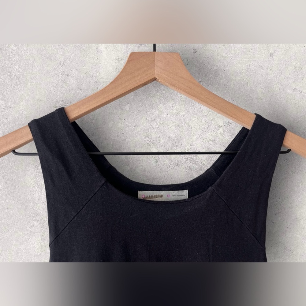 Athleta Seeker Ruched Built-in Bra Tank Athletic Black Dress Size XS - Picture 4 of 14